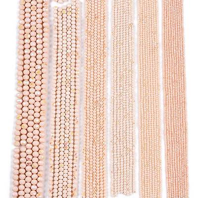 Electroplate Opaque Solid Color Glass Beads Strands EGLA-A044-P1mm-L05-1