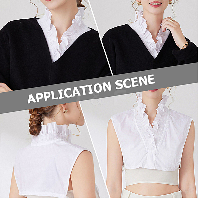 Detachable Cotton Shirt Women False Collar AJEW-WH20054-051-1