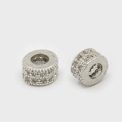 Brass Cubic Zirconia Beads ZIRC-F001-108-1