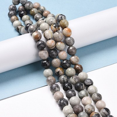 Natural Polychrome Jasper/Picasso Stone/Picasso Jasper Bead Strands G-E571-17A-1