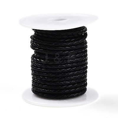 Braided Cowhide Leather Cord NWIR-N005-01C-4mm-1