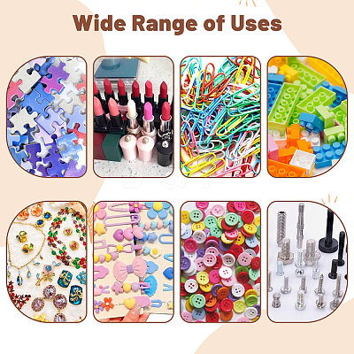 6Pcs 6 Colors Transparent Plastic Stackable Mini Organizer Bead Containers with Locking Lid CON-BC0007-66-1