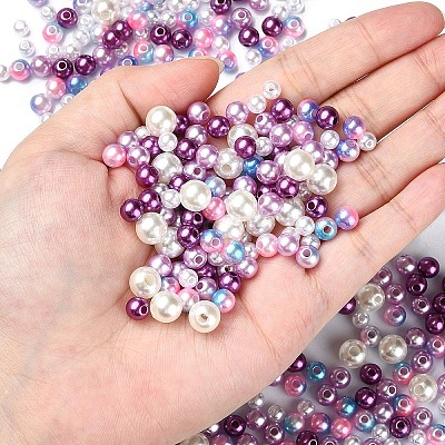 5 Colors ABS Plastic Imitation Pearl Beads KY-YW0001-63D-1