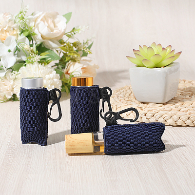 Silk Lipstick Bags with Black Plastic Key Clasps AJEW-WH20048-07E-1