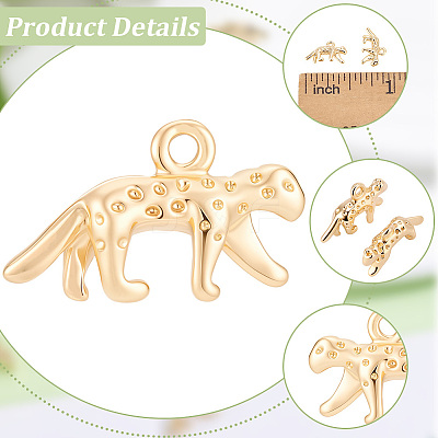 10Pcs Leopard Rack Plating Brass Charms KK-BBC0027-35-1