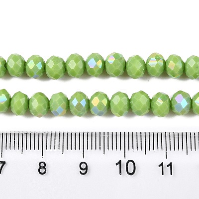 Electroplate Opaque Solid Color Glass Beads Strands EGLA-A044-P6mm-L30-1