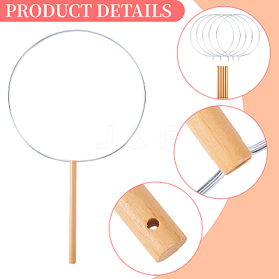 5Pcs Handmade Craft DIY Iron Fan Frames DIY-CN0003-62B-1