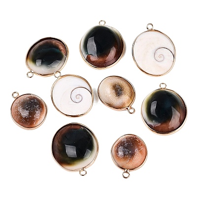 Natural Sea Shell Pendants SHEL-Q029-26KCG-1