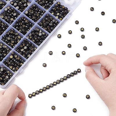 DIY Letter Stretch Bracelet Making Kit DIY-YW0007-60C-1