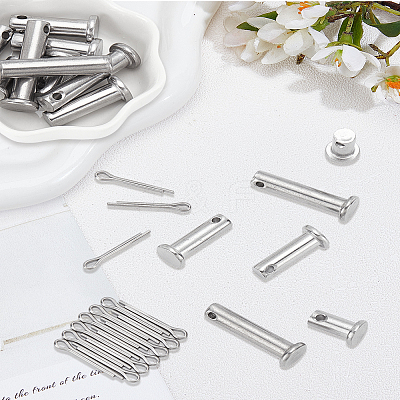 15 Sets 3 Styles 304 Stainless Steel Connecting Rod Plug Bolt Pin STAS-LP0005-62C-1