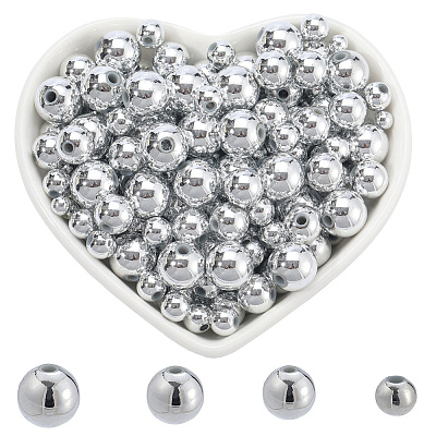 1000Pcs 4 Styles ABS Plastic Beads KY-SP0001-45S-1