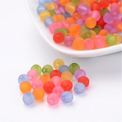 Transparent Frosted Acrylic Beads X-PL723M-1