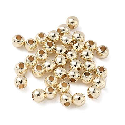 Rack Plating Brass Round Beads KK-A235-01G-05-1