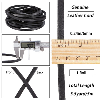 Flat Cowhide Leather Cord WL-GF0001-10B-02-1
