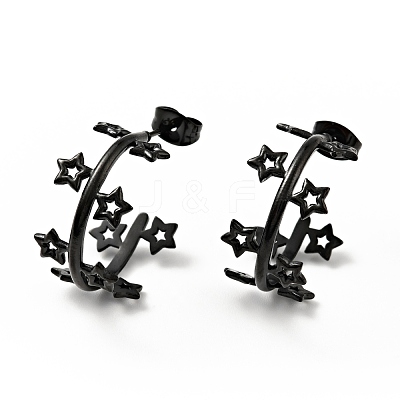 Star Wrap Stud Earrings EJEW-G293-01EB-1