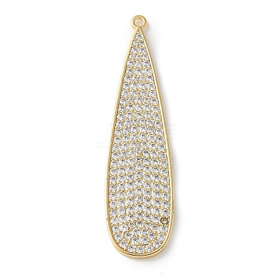 Brass Micro Pave Cubic Zirconia Pendants KK-P290-59G-1