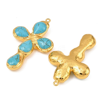 Dyed Synthetic Turquoise Big Pendants KK-H516-20G-1