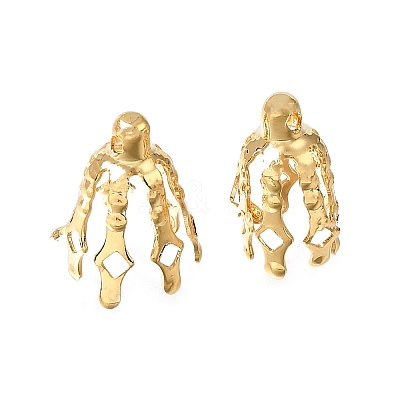 Flower Brass Bead Cap Bails KK-CBA1A60-23B-G-1