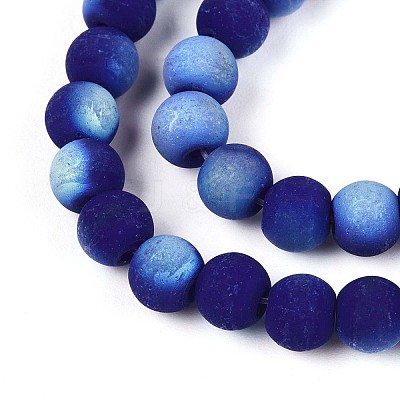 Frosted Opaque Glass Beads Strands LS-GLAA-T032-P6mm-MBB03-1