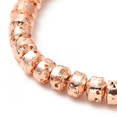 Electroplated Natural Lava Rock Beads Strands G-G984-14RG-1