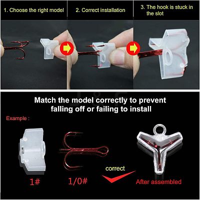 ABS Plastic Fishing Hook Bonnets Treble Hook Covers KY-FH0001-01-1