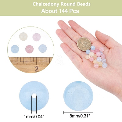 3 Strands Natural Chalcedony Bead Strands G-AR0004-51-1