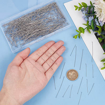 900Pcs 3 Styles 304 Stainless Steel Flat Head Pins STAS-UN0054-02-1