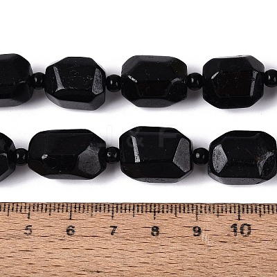 Natural Black Tourmaline Beads Strands G-N362-07A-01-1