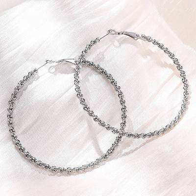 304 Stainless Steel Hoop Earrings EJEW-S250-02A-P-1