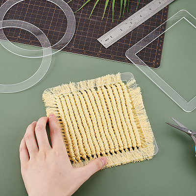 4Pcs 2 Styles Translucence Acrylic Knitting & Macrame Tassel Tool TOOL-GA0001-93-1