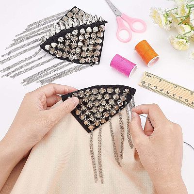 Fashionable Tassel Epaulettes AJEW-WH0235-47P-1