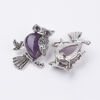 Natural Amethyst Pendants G-E442-01Q-1