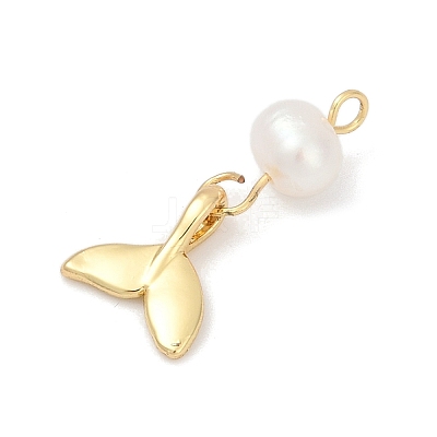 Natural Cultured Freshwater Pearl & Brass Pendants KK-U062-15G-1