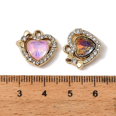 UV Plating Alloy Glass Pendants FIND-K032-43G-1