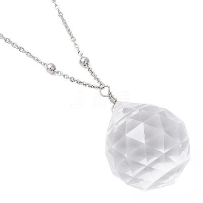 Glass Round Window Hanging Suncatchers HJEW-JM04522-02-1