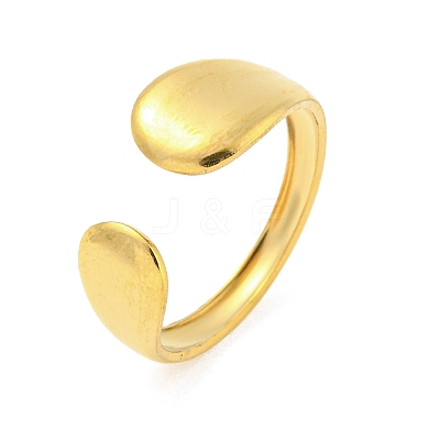 304 Stainless Steel Teardrop Open Cuff Ring for Women RJEW-S406-01G-06-1