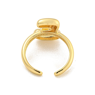 Brass Letter Open Cuff Rings for Women RJEW-G313-01E-G-1