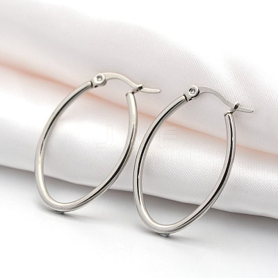 Tarnish Resistant 201 Stainless Steel Hoop Earrings EJEW-P066-18B-1