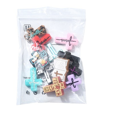 12Pcs 12 Styles Silicone Beads SIL-FS0001-34C-1