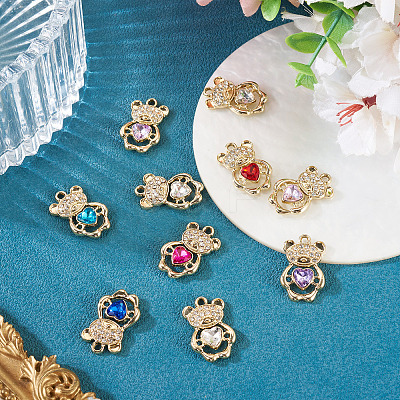 10Pcs UV Plating Alloy Pendants ALRI-TADJ0001-02-1