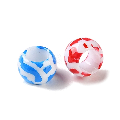 Printed Opaque Acrylic Beads AC-CBAA26B-12-1
