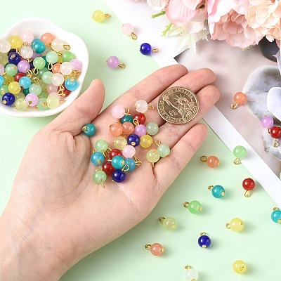 20Pcs Glass Round Pendants PALLOY-YW00064-1