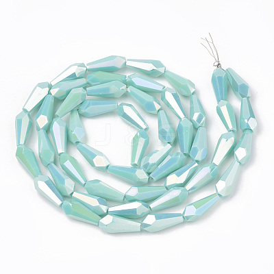Electroplate Opaque Solid Color Glass Beads Strands EGLA-T008-12B-1