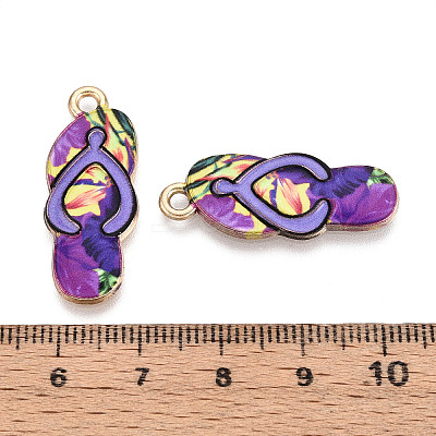 Alloy Enamel Pendants ENAM-T022-39KCG-05-1