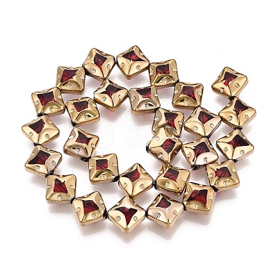 Electroplate Glass Beads Strands EGLA-T021-24F-1