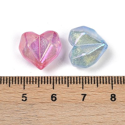 UV Plating & Luminous Transparent Acrylic Beads MACR-L007-21-1