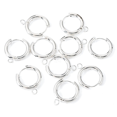 201 Stainless Steel Huggie Hoop Earring Findings STAS-P283-01E-S-1