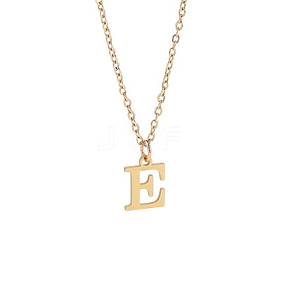 304 Stainless Steel Letter Pendant Necklaces NJEW-LP0001-53E-G-1