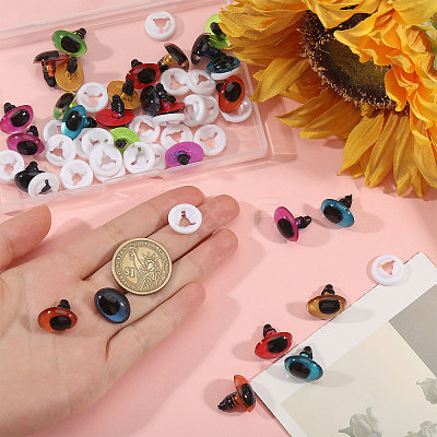 14Pairs 7 Colors Plastic Craft Eyes DIY-CA0007-86B-1