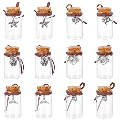 12Pcs 6 Styles Glass Bottle AJEW-UN00051-1